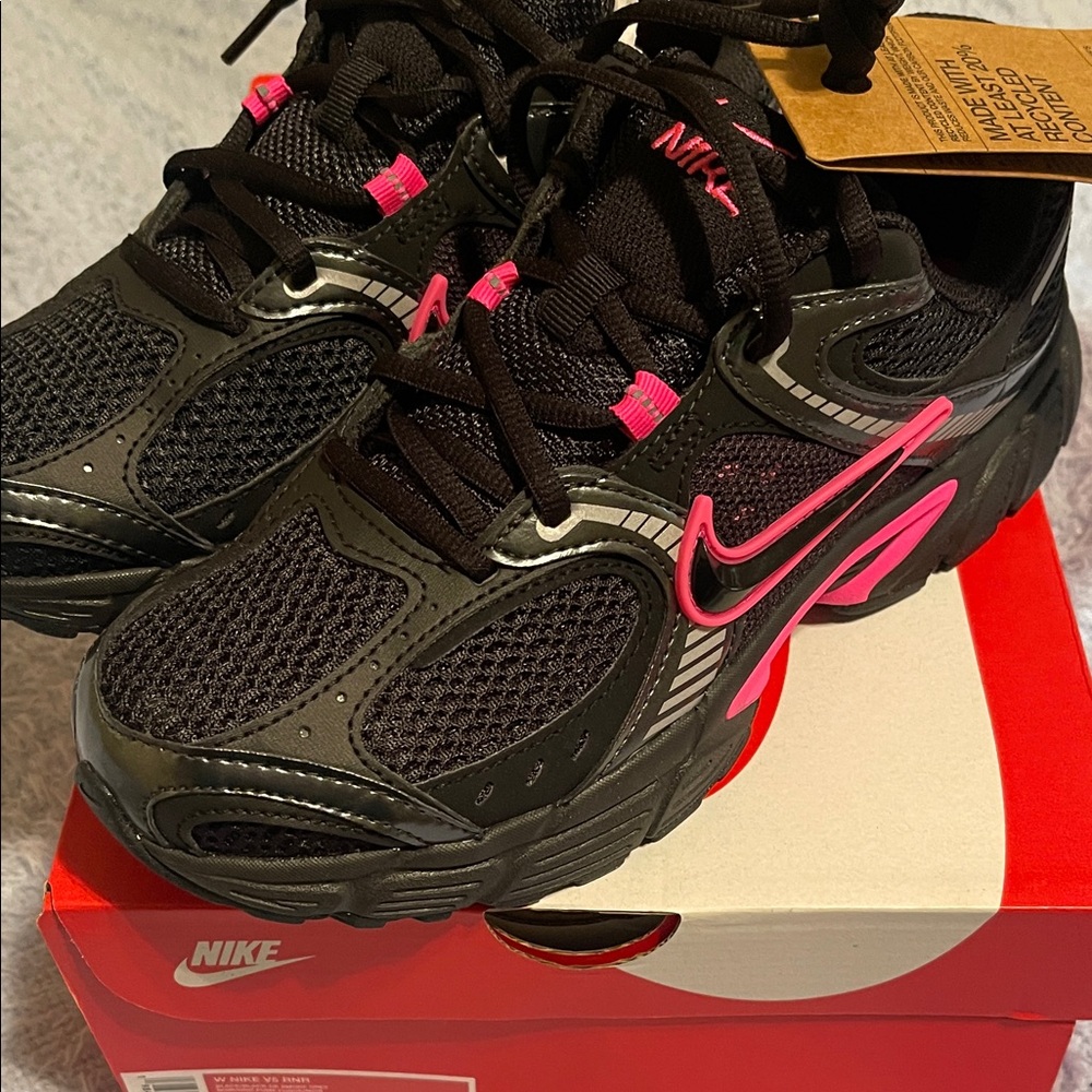 Nike V5 Black and Pink Athletic Shoes